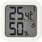 Digital thermometer and hygrometer shows 25.4 degrees Celsius and 50% relative humidity.