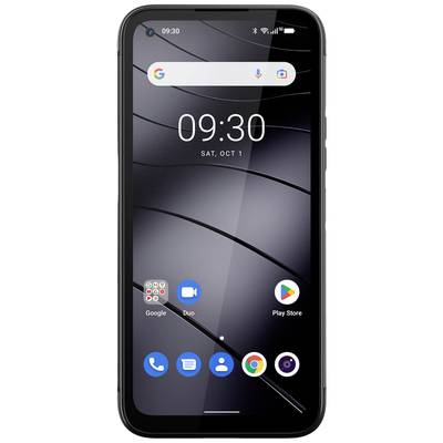 Smartphone with home screen displaying the date and time '09:30, Sat, 1 Oct'. Icons for Google, Duo, Play Store, Phone, Messages, and Chrome visible.