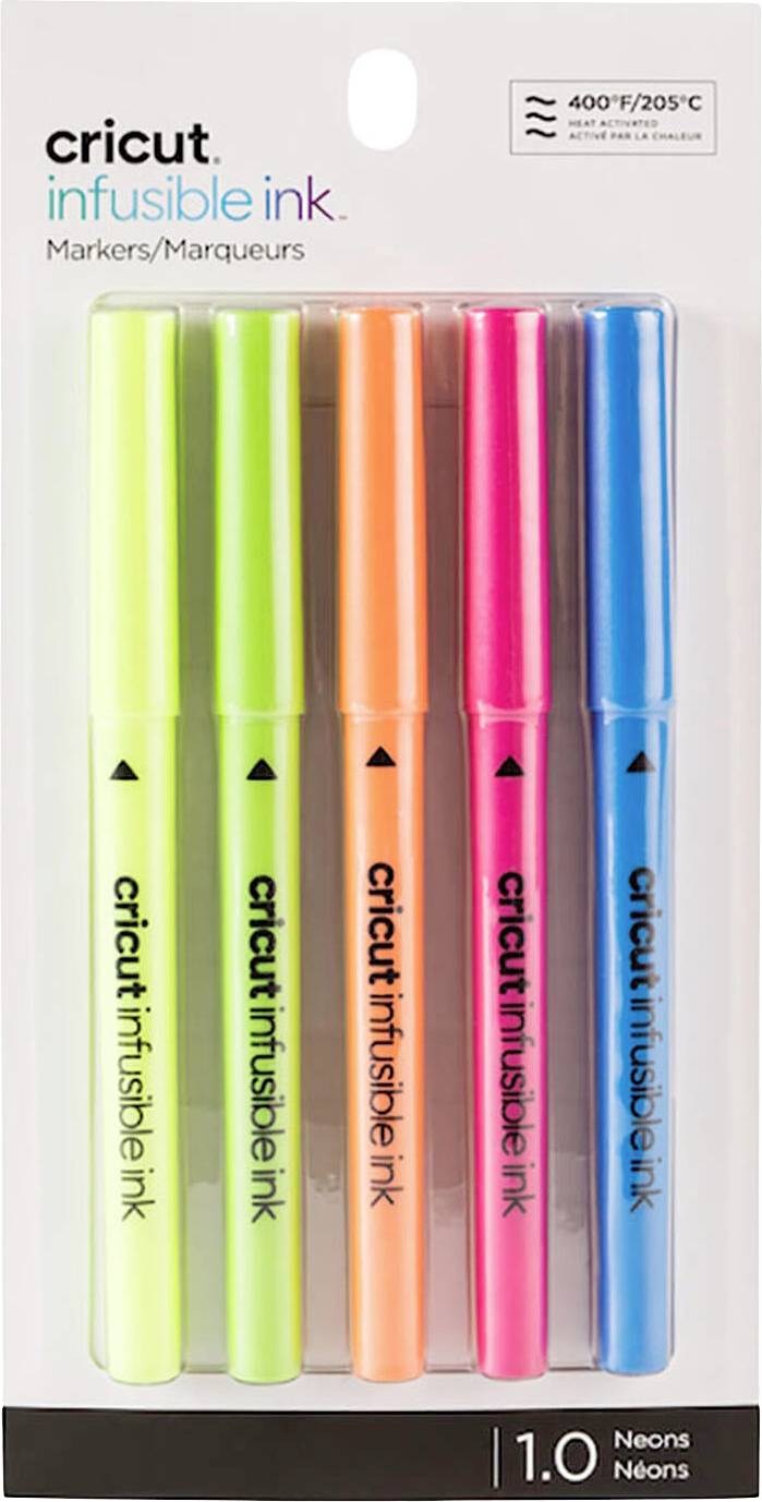 Cricut Explore/Maker Infusible Ink Medium Point 5-Pack Brights Pen set Neon pink, Neon blue, Neon orange, Neon yellow, Neon green