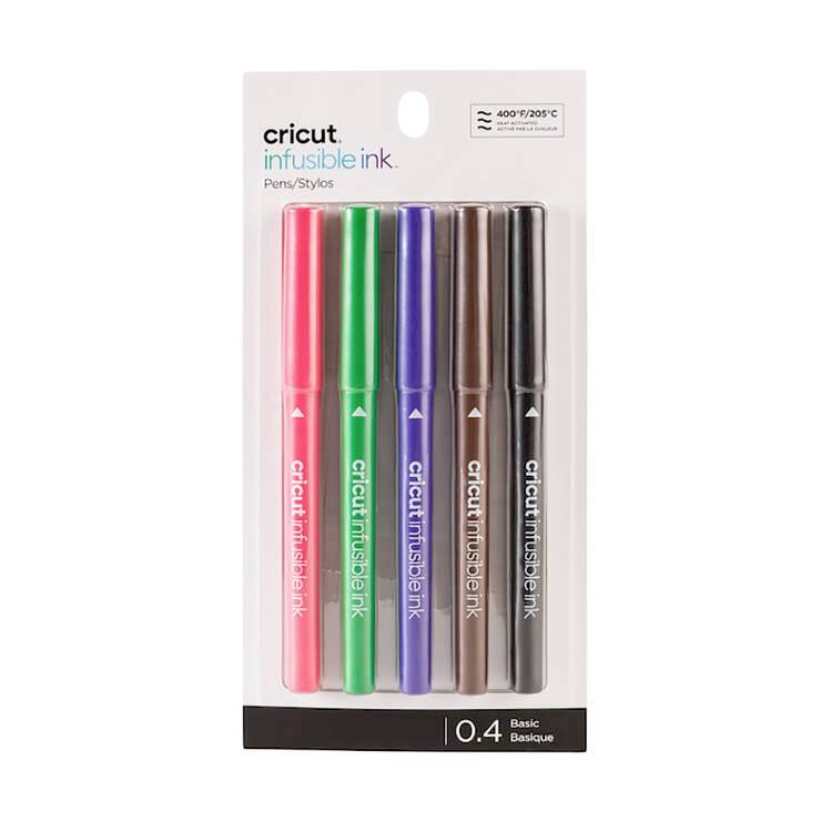 Cricut Explore/Maker Infusible Ink Fine Point 5-Pack Basics Pen set Red, Black, Violet, Brown, Green