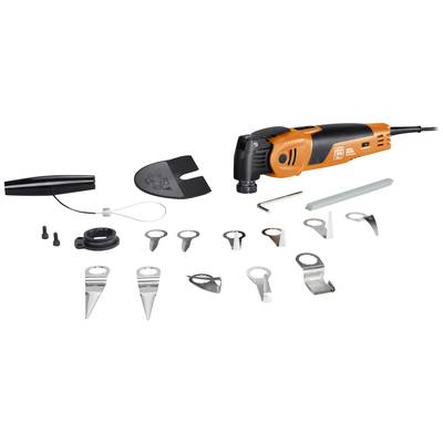 A multi-functional tool with accessories, including various attachments and fastening elements. Ideal set for versatile applications in the workshop.