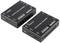 Two black HDMI extension devices with 'SPEAKA PROFESSIONAL' printed on them, each with multiple ports for HDMI and power supply.