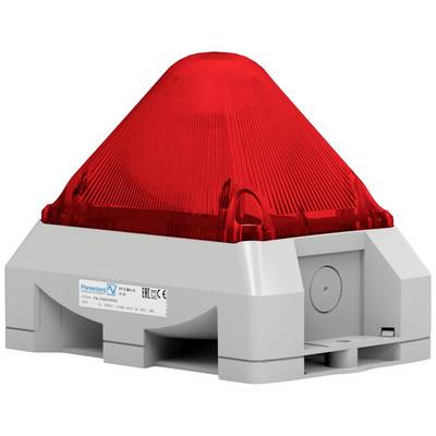 Red warning light on a grey base, indicates a warning or hazard. Used in industrial or safety-critical areas.