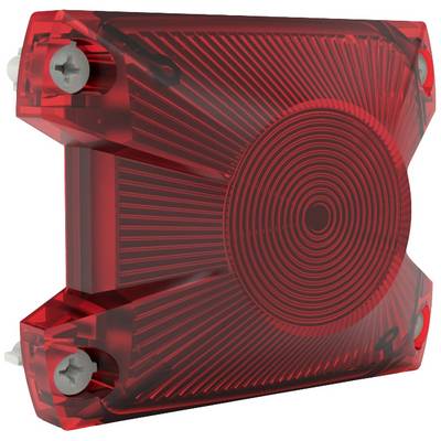 Red, rectangular rear light for vehicles, with a circular pattern and mounting screws visible at the corners.
