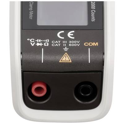 A digital voltage tester with two terminals and safety warning indicators. Suitable for 300V and 600V CAT III measurements.