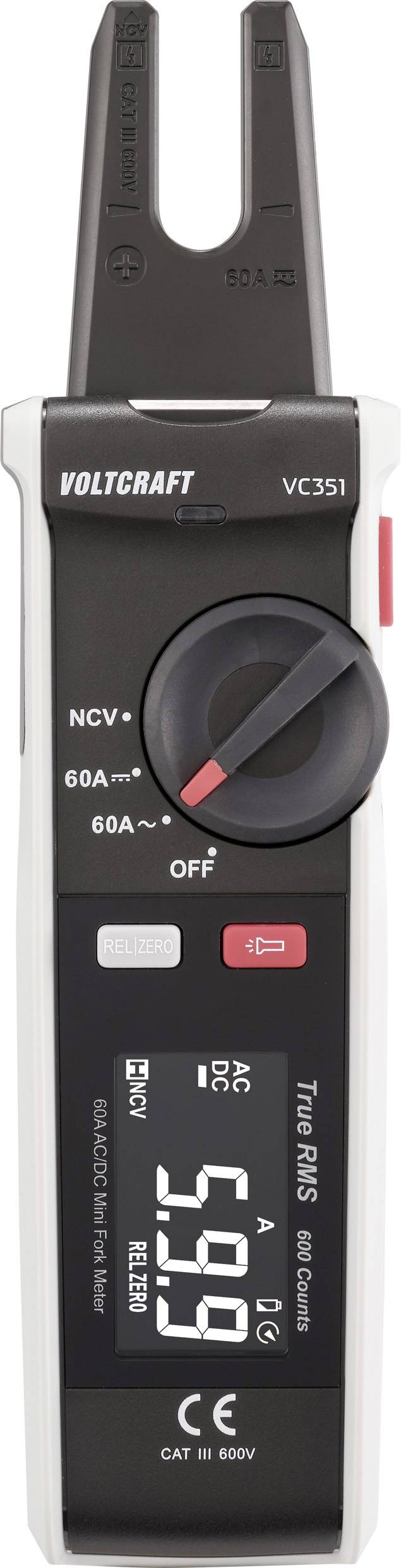 VOLTCRAFT VC-351 Clamp meter CAT III 600 V Display (counts): 600