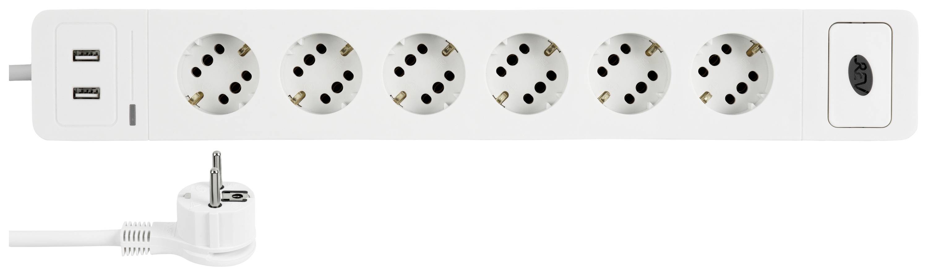 REV 0015654103 Power strip (+ switch) White PG connector 1 pc(s