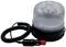 A transparent LED emergency flasher with spiral cable and car plug, suitable for vehicle use.