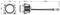 Technical drawing of a circular component with dimensions: diameter 122 mm, length 152.4 mm, cable 300 mm long.
