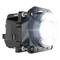 Compact, square LED headlight with a glossy reflector and powerful, bright light, mounted in a black housing.