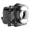 The image depicts a black LED projection spotlight with clear lenses, positioned against a white background.