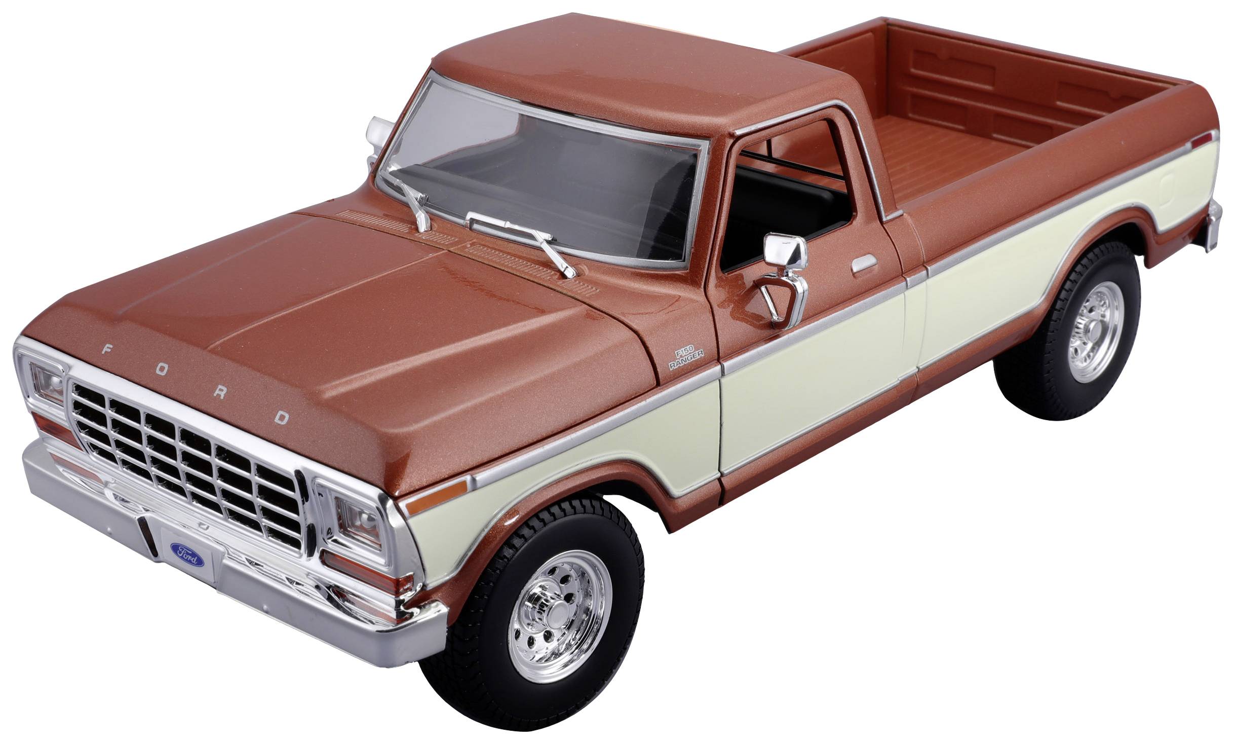 Maisto Ford F150 Pick-Up 1979, braun/crème 1:18 Model car