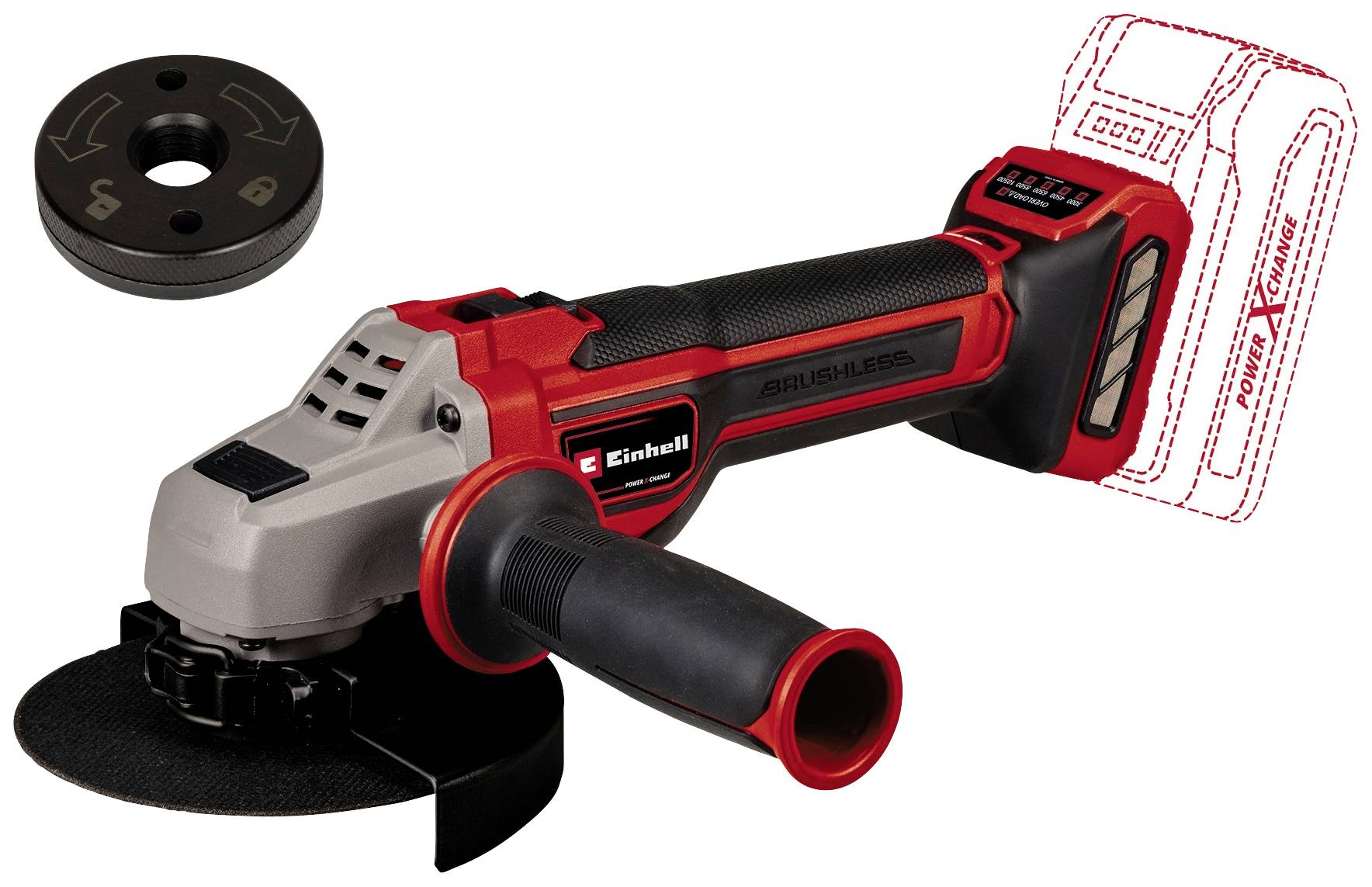 Einhell Professional TP-AG 18/125 CE Q Li - Solo Power X-Change Professional 4431155 Cordless angle grinder 125 mm w/o battery, w/o charger 18 V