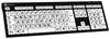 Logickeyboard XL-Print Corded Keyboard German, QWERTZ Black Multimedia buttons, USB hub, Quiet keypad