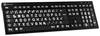 Logickeyboard XL-Print Corded Keyboard German, QWERTZ Black Multimedia buttons, USB hub, Quiet keypad