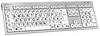 Logickeyboard XL-Print Corded Keyboard German, QWERTZ White Multimedia buttons, USB hub, Quiet keypad