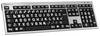 Logickeyboard XL-Print Corded Keyboard German, QWERTZ Grey Multimedia buttons, USB hub, Quiet keypad
