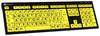 Logickeyboard XL-Print Corded Keyboard German, QWERTZ Black Multimedia buttons, USB hub, Quiet keypad