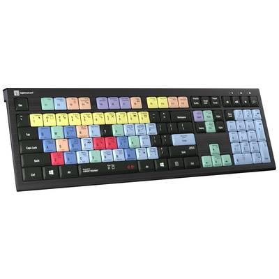 Logickeyboard Cubase/Nuendo Astra 2 Corded Keyboard German, QWERTZ Black Multimedia buttons, USB hub, Quiet keypad 