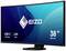 A 38-inch (95.3 cm) EIZO monitor with blue graphics. Connections: USB-C docking and LAN.