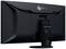A black computer monitor from behind, brand EIZO, with stand and VESA mounting options.