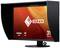 EIZO Monitor with anti-glare hood, displaying Adobe RGB and 4K DCI, 31 inches, black casing, orange-red background.