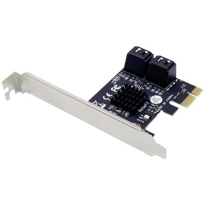 A PCIe expansion card with two SATA ports that can be installed in a computer to connect additional hard drives.