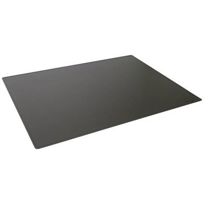 Black, rectangular chopping board in a minimalist design, suitable for use in the kitchen.