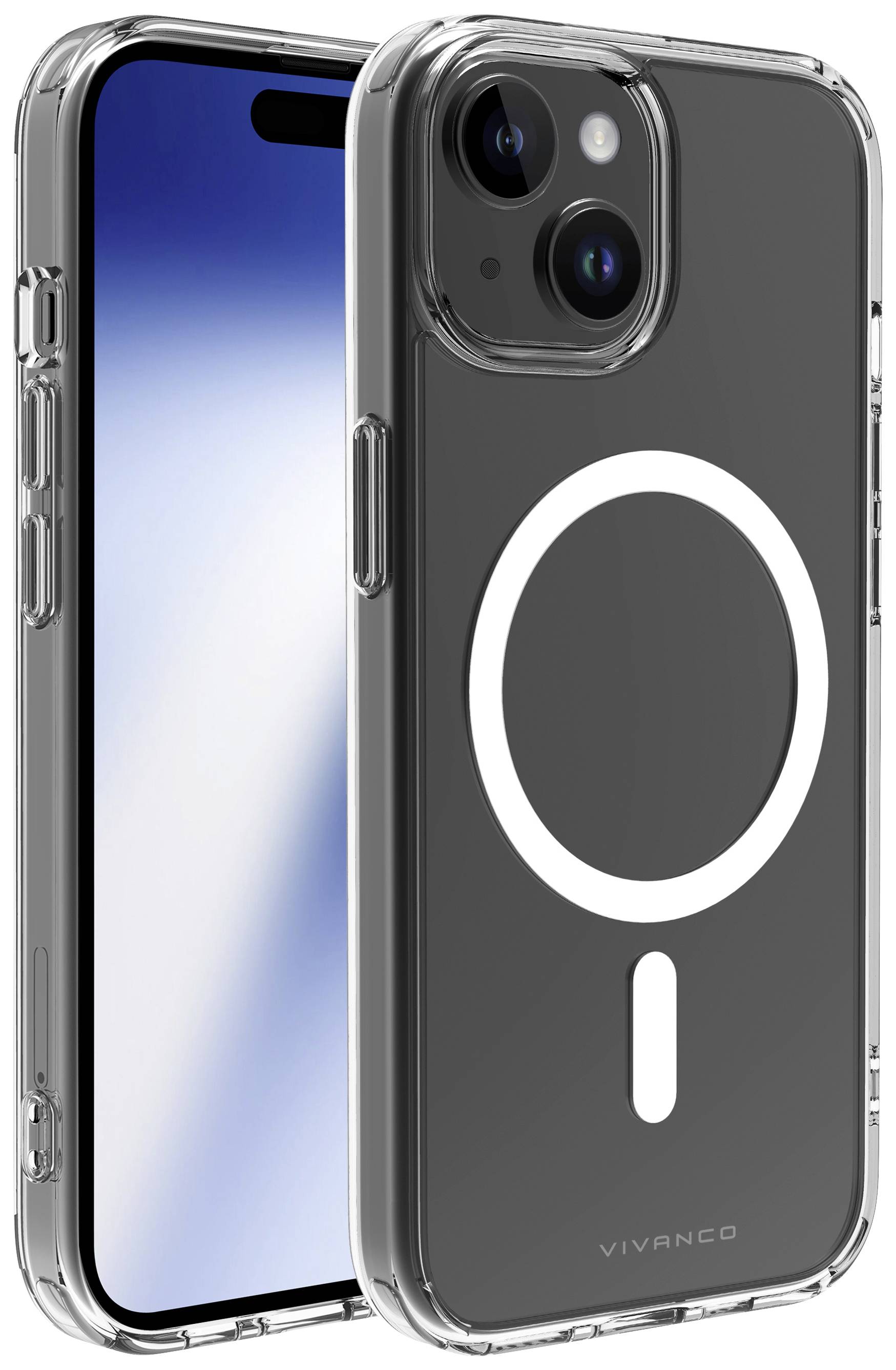 Vivanco MSASCVVIPH15T Back cover Apple iPhone 15 Transparent MagSafe compatibility, Sprayproof, Dustproof, Water-resistant 63890