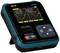 Portable oscilloscope with a colour display showing a waveform. Operating buttons are arranged underneath.