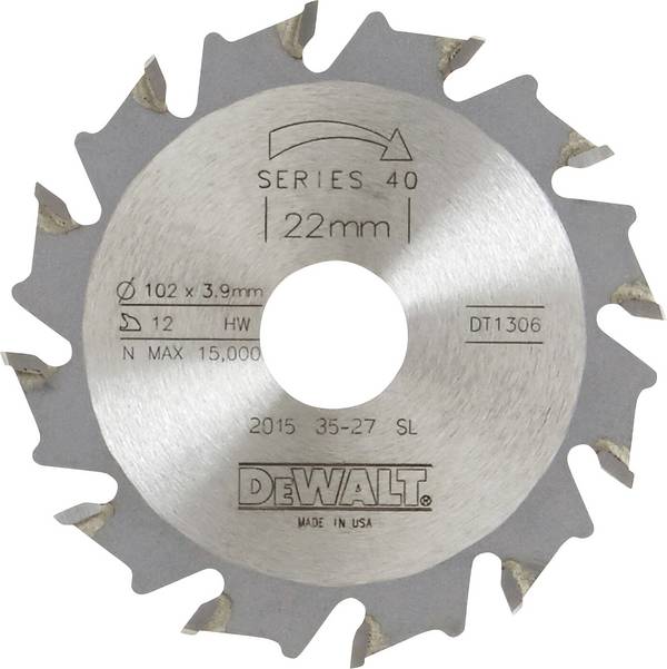 DEWALT DT1306-QZ Groover Carbide metal Disc   Product size (Ø) 102 mm