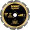 A round saw blade marked 'DEWALT EXTREME', suitable for cutting fibre cement, laminate and pre-finished floors, diameter 250 mm, 12 teeth.
