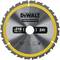Circular saw blade with label 'DEWALT CONSTRUCTION', diameter 216 mm, 24 teeth, maximum speed 6,500 rpm.