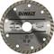 Round metal saw blade by DEWALT, 125 mm diameter, maximum speed 12,000 RPM, suitable for cutting work.