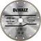 Round metal disc with diamond coating, DeWalt brand, 230 mm diameter, for heavy-duty cutting applications.