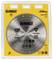 'DeWalt saw blade in packaging, 230 mm, Turbo, with product and safety information on the front.'