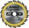 Circular saw blade with 'DEWALT Construction' printed, 160 mm diameter, 18 teeth, maximum 7,000 rpm.