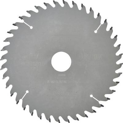 A silver saw blade with 30 teeth, central hole, and engraved text. Primarily used for woodworking.