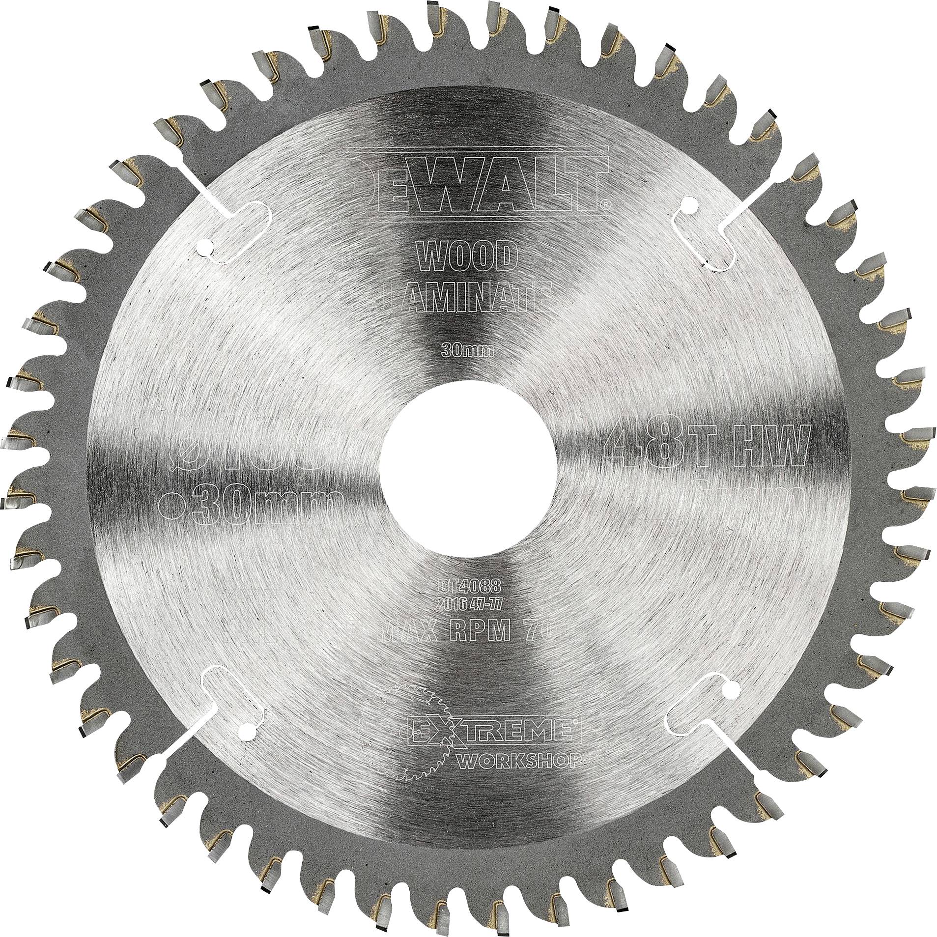 Circular saw blade with 48 teeth, suitable for wood, 250 mm diameter, brand name and technical details are visible.