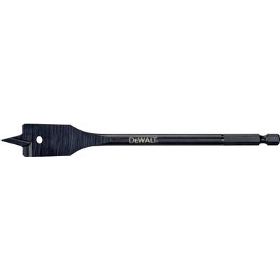 View of a DeWalt wood drill bit with a flat head, ideal for precise wood drilling.