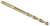 A gold-coloured twist drill with a smooth surface lies on a white background.