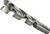 Metal drill with a spiral design, polished steel, suitable for drilling into metal surfaces.