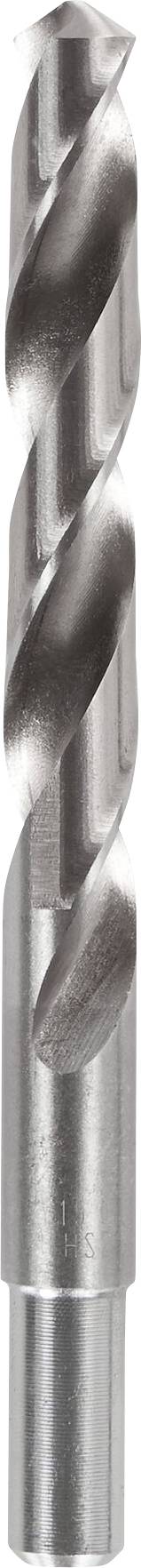 Metal drill bit with a spiral blade, suitable for drilling into hard materials such as steel or aluminium.