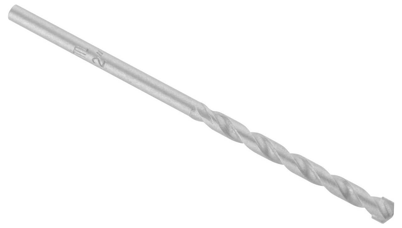 A silver drill bit, elongated and spiral-shaped, for drilling holes in materials such as wood or metal.