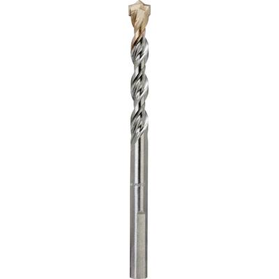 Metal drill with a spiral design and serrated cutting edge for precision drilling in hard materials.