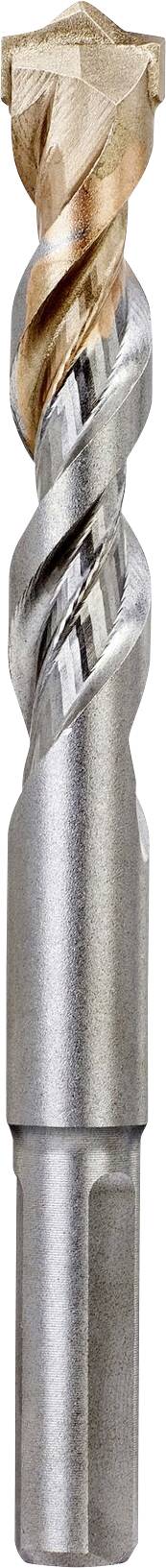 A metal drill bit with a spiral design, suitable for drilling into hard materials. Tapered end for precise working.