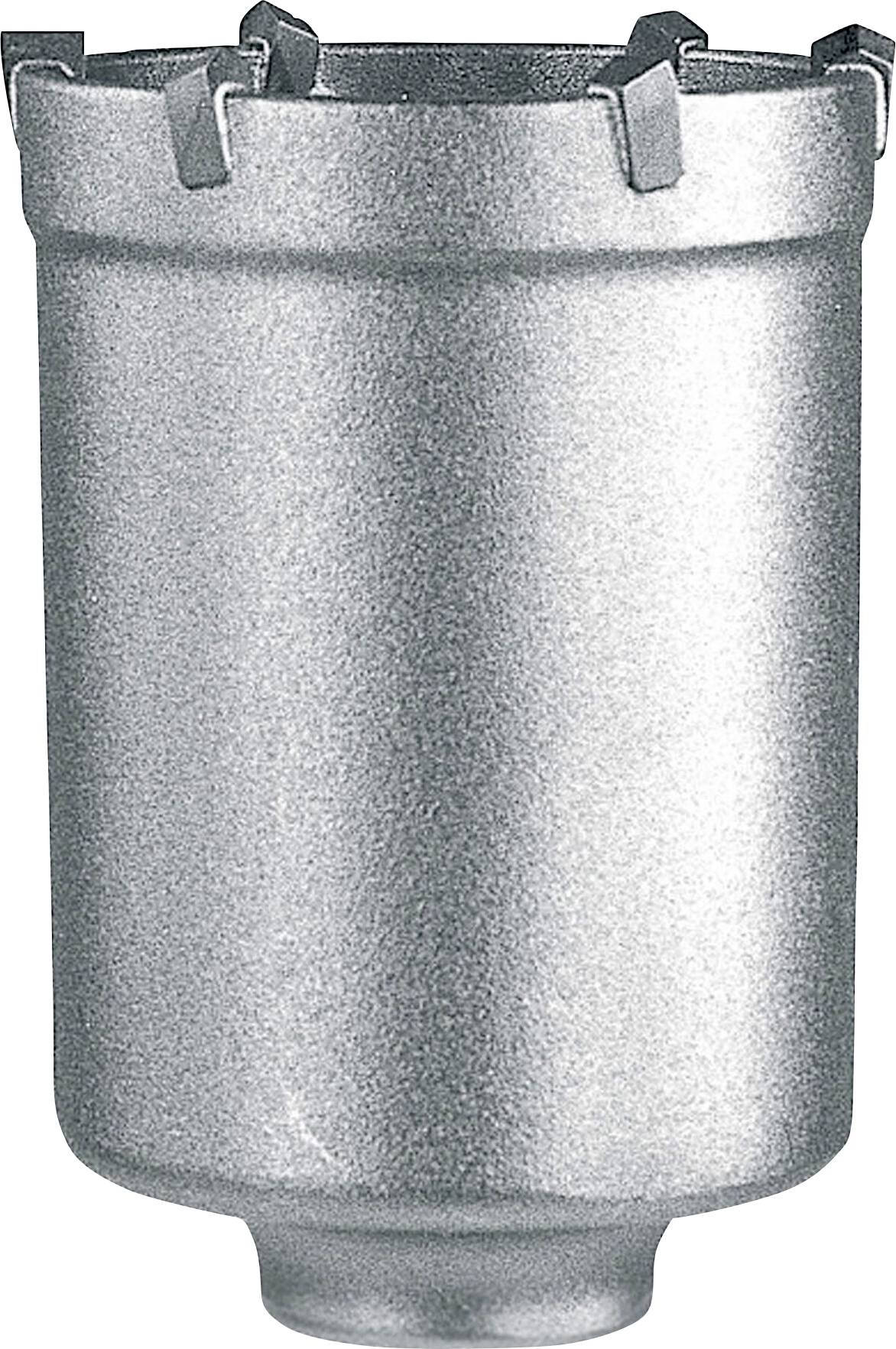 Metallic drill head with a circular shape and serrated edge. Suitable for concrete drilling applications.