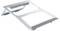 A silver laptop stand with an elevated design and non-slip rubber on the corners. Ideal for improving ventilation and ergonomics.