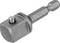 Adaptor for screwdriver with 1/2-inch hexagonal socket. Used to drive sockets on electric drills.