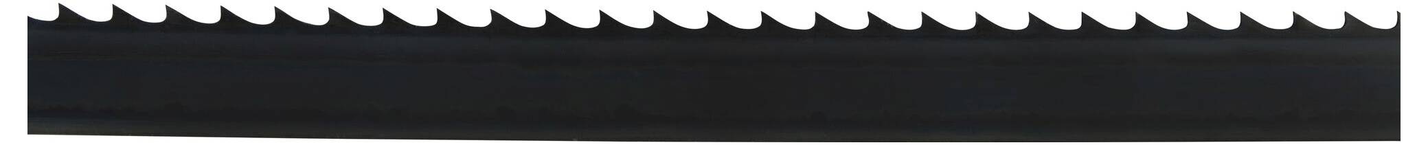 A curved, serrated blade that appears sharp and robust, likely part of a tool or machine.